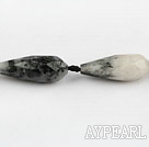 Rutilated Quartz Gemstone Beads, Black, 20*30mm faceted drop shape,Sold per 15.75-inch strands