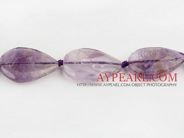 Amethyst Gemstone Beads, Purple, 8*26*26mm natural direct hole, drop shape,Sold per 15.75-inch strands