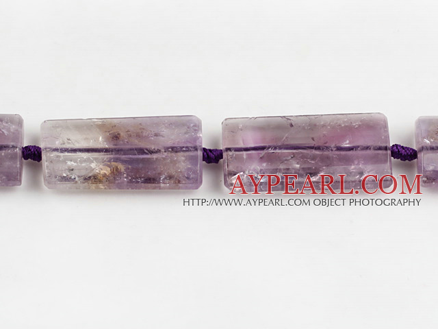 Amethyst Gemstone Beads, Purple, 8*22*40mm natural rectangle,Sold per 15.75-inch strands