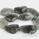 Agate Gemstone Beads, Gray, 10*30*40mm faceted irregular mist shape,Sold per 15.75-inch strands