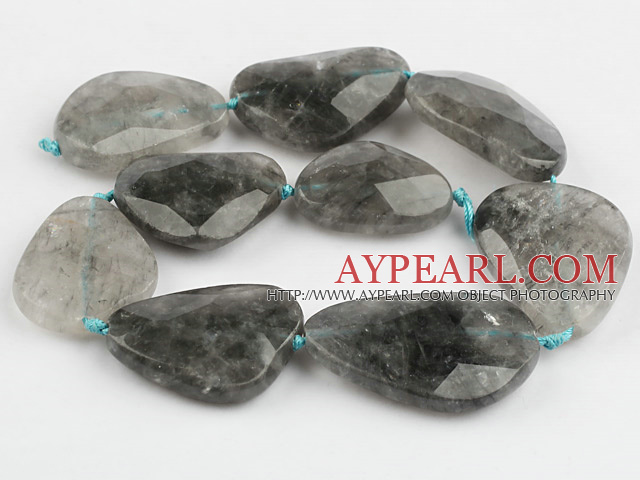 Agate Gemstone Beads, Gray, 10*30*40mm faceted irregular mist shape,Sold per 15.75-inch strands