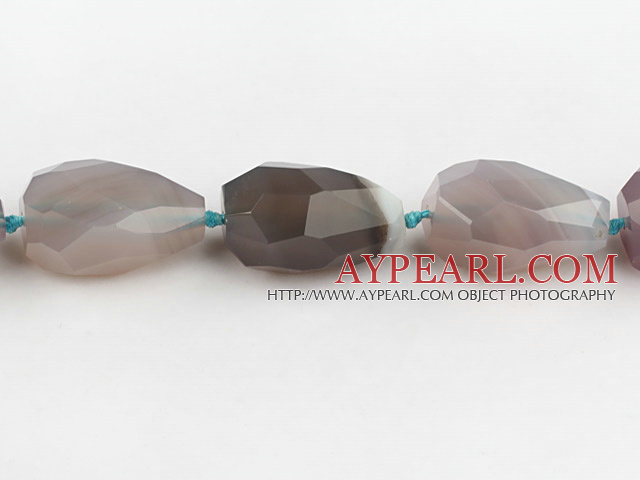 Agate Gemstone Beads, Gray, 20*35mm faceted irregular drop shape,Sold per 17.32-inch strands