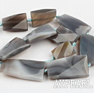 Agate Gemstone Beads, Gray, 10*22*45mm faceted irregular,Sold per 16.14-inch strands