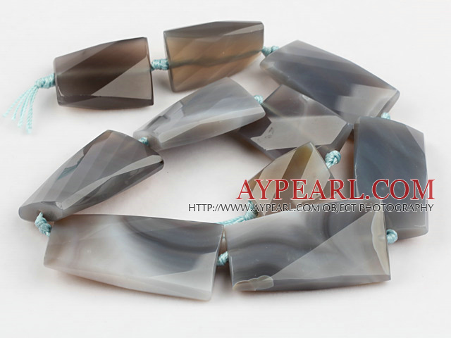 Agate Gemstone Beads, Gray, 10*22*45mm faceted irregular,Sold per 16.14-inch strands