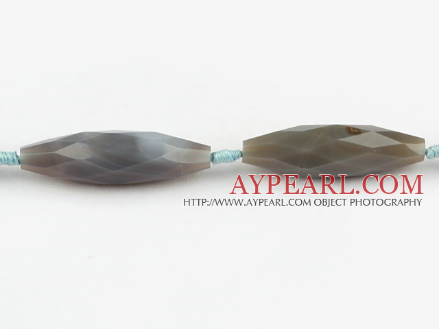 Agate Gemstone Beads, Gray, 14*50mm faceted,Sold per 15.75-inch strands
