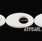 Shell Beads, White, 5*20*30mm hollow out egg shape, Sold per 15-inch strand
