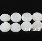 Shell Beads, White, 10mm round,Sold per 14.96-inch strand