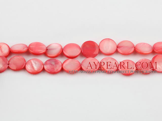 Shell Beads, Watermelon Red, 10mm dyed round,Sold per 14.96-inch strand