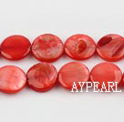 Shell Beads, Red, 10mm dyed round,Sold per 14.96-inch strand