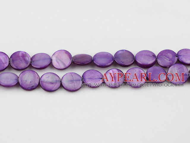 Shell Beads, Purple, 10mm dyed round,Sold per 14.96-inch strand