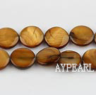 Shell Beads, Dark Amber Color, 10mm dyed round,Sold per 14.96-inch strand