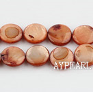 Shell Beads, Reddish Brown, 10mm dyed round,Sold per 14.96-inch strand