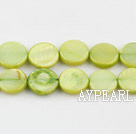 Shell Beads, Light Green, 10mm dyed round,Sold per 14.96-inch strand