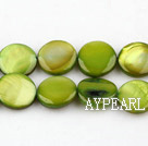 Shell Beads, Grass Green, 10mm dyed round,Sold per 14.96-inch strand