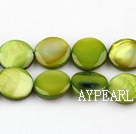 Shell Beads, Grass Green, 10mm dyed round,Sold per 14.96-inch strand
