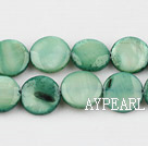 Shell Beads, Olive Green, 10mm dyed round,Sold per 14.96-inch strand