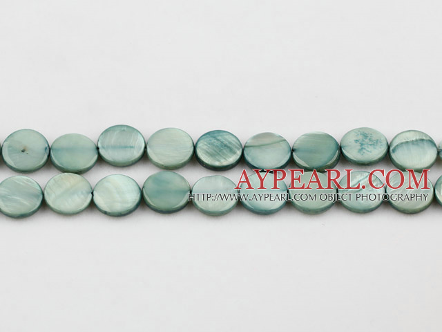 Shell Beads, Grayish Green, 10mm dyed round,Sold per 14.96-inch strand