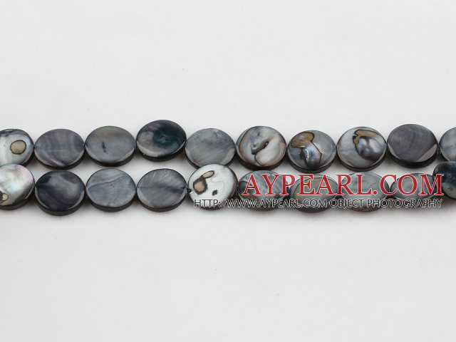 Shell Beads, Black, 10mm dyed round,Sold per 14.96-inch strand