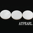 Shell Beads, White, 20mm round, Sold per 15-inch strand