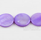 Shell Beads, Purple, 20mm dyed round, Sold per 15-inch strand