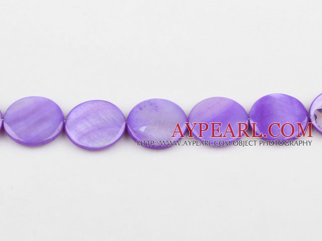 Shell Beads, Purple, 20mm dyed round, Sold per 15-inch strand