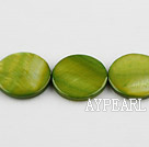 Shell Beads, Grass Green, 20mm dyed round, Sold per 15-inch strand