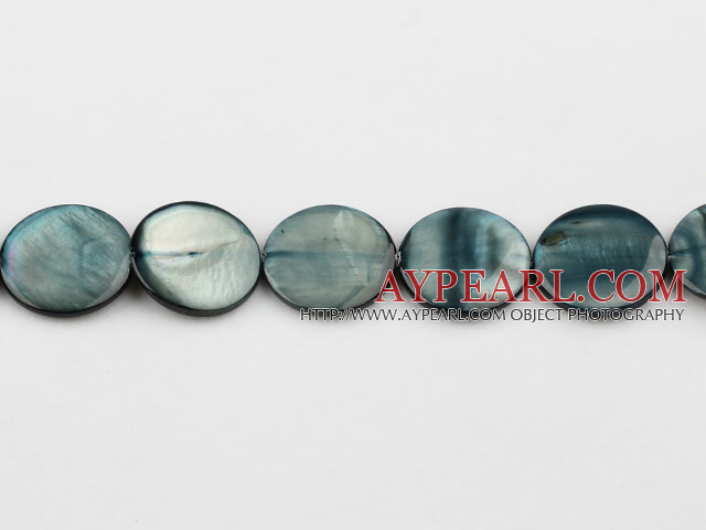 Shell Beads, Grayish Blue, 20mm dyed round, Sold per 15-inch strand