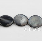 Shell Beads, Black, 20mm dyed round, Sold per 15-inch strand