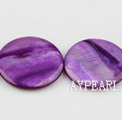 Shell Beads, Purple, 30mm dyed round, Sold per 15-inch strand