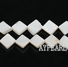 Shell Beads, White, 8*8mm dyed opposite angles , Sold per 15-inch strand