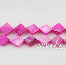 Shell Beads, White, 8*8mm dyed opposite angles , Sold per 15-inch strand