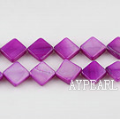 Shell Beads, Purplish Red, 8*8mm dyed opposite angles , Sold per 15-inch strand