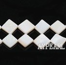 Shell Beads, Ivory White, 10*10mm opposite angles , Sold per 15-inch strand