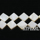 Shell Beads, White, 10*10mm dyed opposite angles , Sold per 15-inch strand