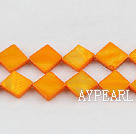 Shell Beads, Orange, 10*10mm dyed opposite angles , Sold per 15-inch strand