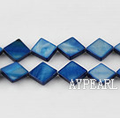 Shell Beads, Dark Blue, 10*10mm dyed opposite angles , Sold per 15-inch strand