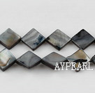 Shell Beads, Black, 10*10mm dyed opposite angles , Sold per 15-inch strand