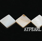 Shell Beads, White, 15*15mm opposite angles , Sold per 15-inch strand