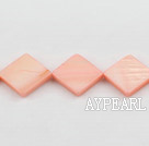 Shell Beads, Baby Pink, 15*15mm dyed opposite angles , Sold per 15-inch strand