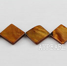 Shell Beads, Dark Amber Color, 15*15mm dyed opposite angles , Sold per 15-inch strand