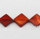 Shell Beads, Reddish Brown, 15*15mm dyed opposite angles , Sold per 15-inch strand