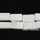 Shell Beads, White, 10*14mm rectangle shape, Sold per 15-inch strand