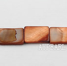 Shell Beads, Brown, 3*15*20mm dyed rectangle, Sold per 15-inch strand