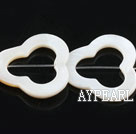 Shell Beads, White, 3*25mm hollow out flower shape, Sold per 15-inch strand