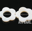 Shell Beads, White, 25mm hollow out quincunx, Sold per 15.7-inch strand