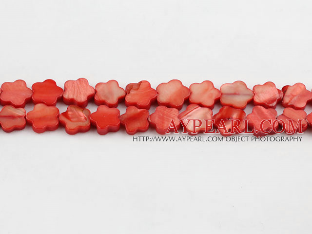 Shell Beads, Watermelon Red, 3*10mm dyed quincunx, Sold per 15-inch strand