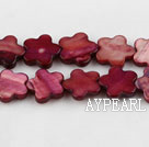 Shell Beads, Wine Red, 3*10mm dyed quincunx, Sold per 15-inch strand