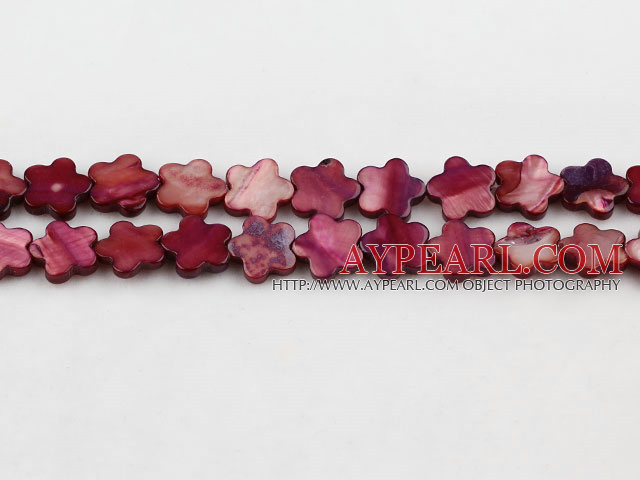 Shell Beads, Wine Red, 3*10mm dyed quincunx, Sold per 15-inch strand