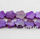 Shell Beads, Violet, 3*10mm dyed quincunx, Sold per 15-inch strand