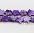 Shell Beads, Purple, 3*10mm dyed quincunx, Sold per 15-inch strand